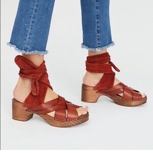 Free People Emmy Wrap wooden clog